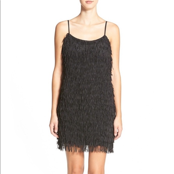 Soloiste Fringe Dress Black Size Medium - Picture 1 of 8